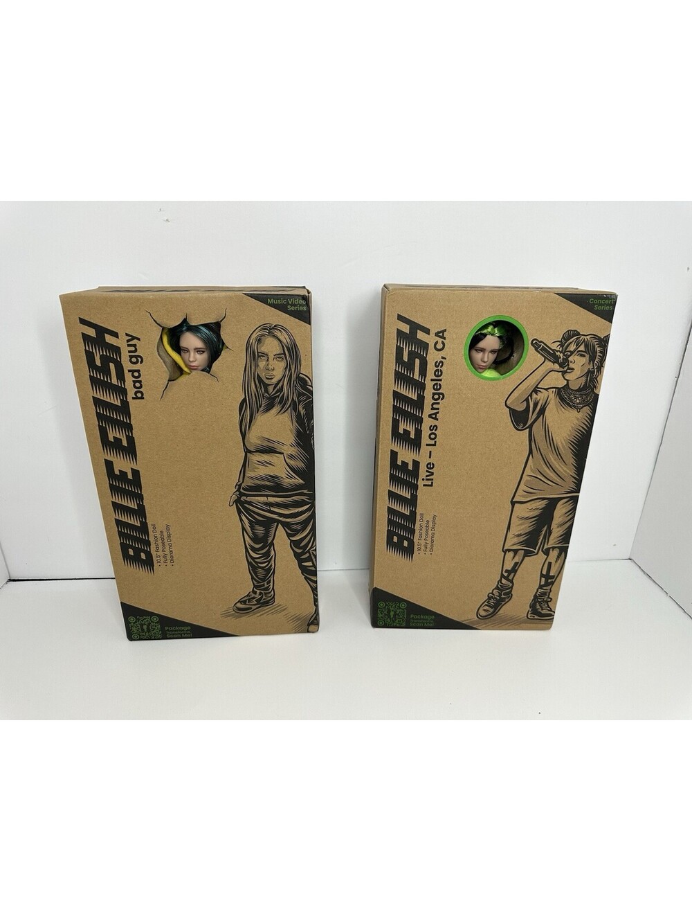 Billie Eilish LIVE Bad Guy AND Los Angeles Dolls – 2 Doll LOT Open box